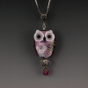 Lampwork Owl Pendant Sterling Silver MELODY