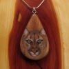 Cougar on Sappel Ribbon Wood Pendant Cougar on Sappel Ribbon Wood Pendant