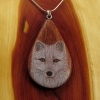 Arctic Fox on Bubinga Wood Pendant Arctic Fox on Bubinga Wood Pendant
