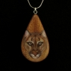 Cougar on Sappel Ribbon Wood Pendant Cougar on Sappel Ribbon Wood Pendant
