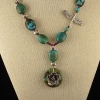 Turquoise and Vintage Hill Tribe Silver Necklace