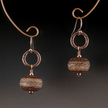 Artisan Lampwork, Naos Glass, Hill Tribe Silver Earrings