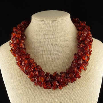 Baltic Amber Cluster Necklace Beaded Statement Necklace
